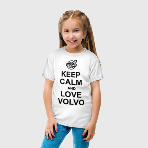 Детская футболка хлопок keep calm and love volvo, цвет белый - фото 5