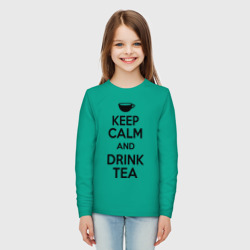 Детский лонгслив хлопок Keep calm and drink tea - фото 2
