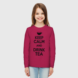 Детский лонгслив хлопок Keep calm and drink tea - фото 2