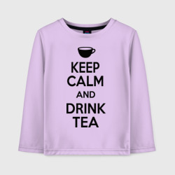 Детский лонгслив хлопок Keep calm and drink tea