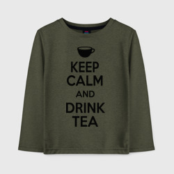 Детский лонгслив хлопок Keep calm and drink tea