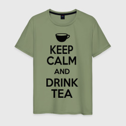 Мужская футболка хлопок Keep calm and drink tea