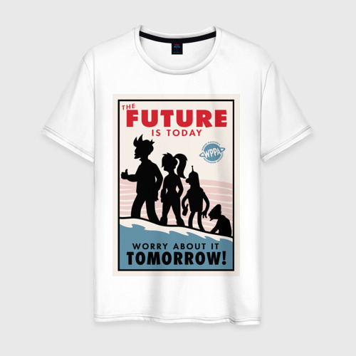 Мужская футболка из хлопка с принтом Futurama poster, вид спереди №1