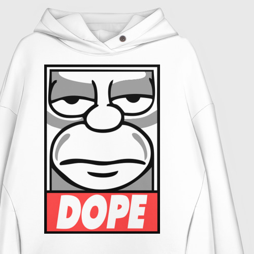 Женское худи Oversize хлопок Homer dope, цвет белый - фото 3