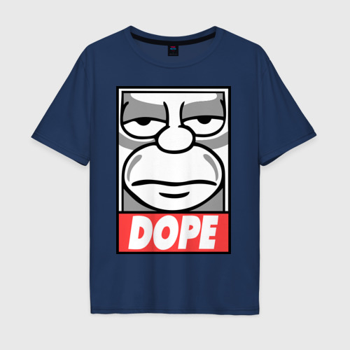 Мужская футболка хлопок Oversize Homer dope, цвет темно-синий