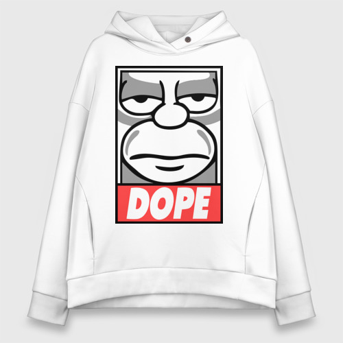 Женское худи Oversize хлопок Homer dope, цвет белый