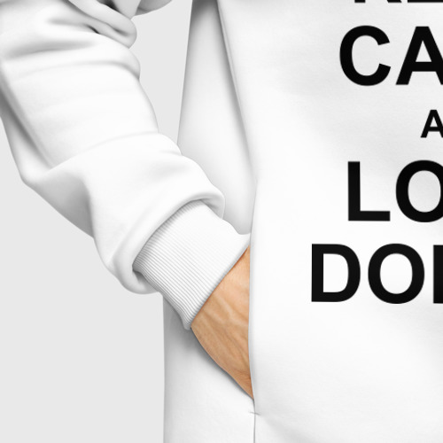 Мужское худи Oversize хлопок keep calm and love dodge, цвет белый - фото 8