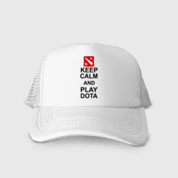 Кепка тракер с сеткой Keep calm and play Dota