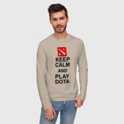 Мужской лонгслив хлопок Keep calm and play Dota - фото 2