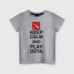 Детская футболка хлопок Keep calm and play Dota