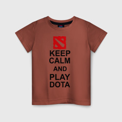 Детская футболка хлопок Keep calm and play Dota