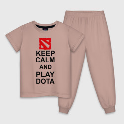 Детская пижама хлопок Keep calm and play Dota