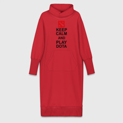 Платье удлиненное хлопок Keep calm and play Dota