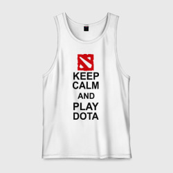 Мужская майка хлопок Keep calm and play Dota