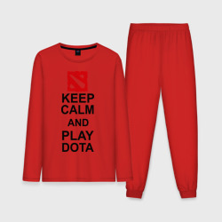 Мужская пижама с лонгсливом хлопок Keep calm and play Dota