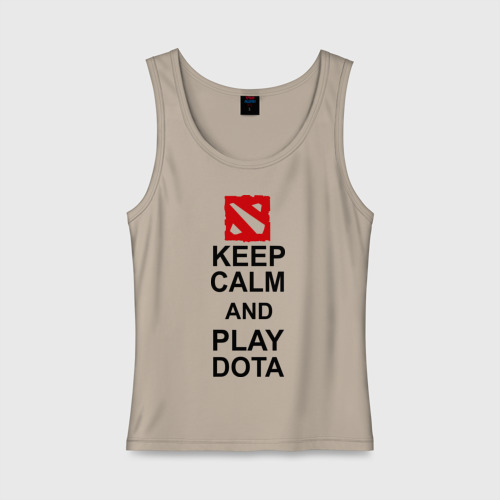 Женская майка хлопок Keep calm and play Dota, цвет миндальный