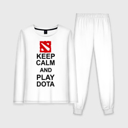 Женская пижама с лонгсливом хлопок Keep calm and play Dota