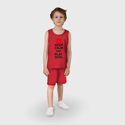 Детская пижама с шортами хлопок Keep calm and play Dota, цвет красный - фото 3