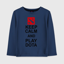 Детский лонгслив хлопок Keep calm and play Dota