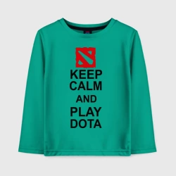 Детский лонгслив хлопок Keep calm and play Dota