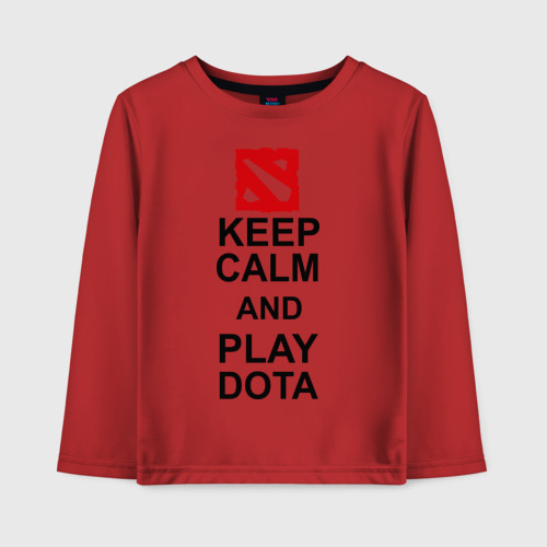 Детский лонгслив хлопок Keep calm and play Dota, цвет красный