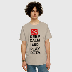 Мужская футболка хлопок Oversize Keep calm and play Dota - фото 2