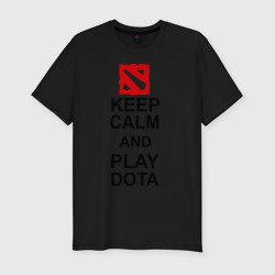 Мужская футболка хлопок Slim Keep calm and play Dota