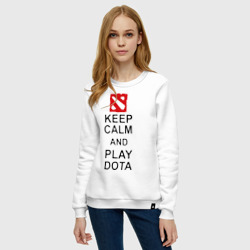 Женский свитшот хлопок Keep calm and play Dota - фото 2