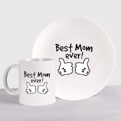 Набор: тарелка + кружка Best Mom ever! (самая лучшая мама)