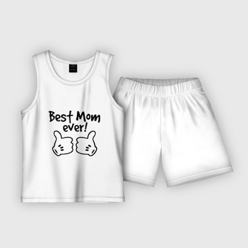 Детская пижама с шортами хлопок Best Mom ever! самая лучшая мама, цвет белый