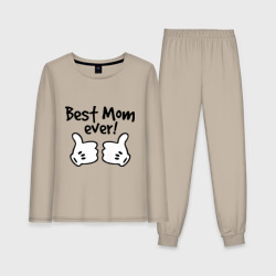 Женская пижама с лонгсливом хлопок Best Mom ever! самая лучшая мама
