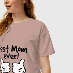 Женская футболка хлопок Oversize Best Mom ever! самая лучшая мама - фото 2