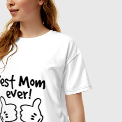 Женская футболка хлопок Oversize Best Mom ever! самая лучшая мама - фото 2