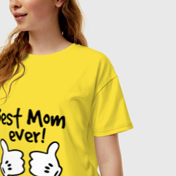 Женская футболка хлопок Oversize Best Mom ever! самая лучшая мама - фото 2