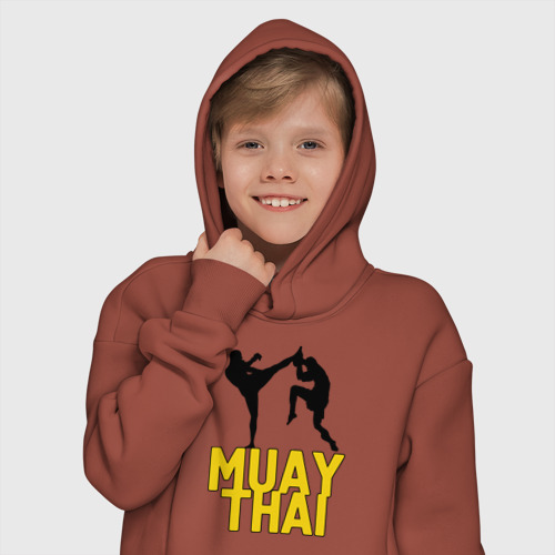 Детское худи Oversize хлопок Муай тай Muay Thai, цвет кирпичный - фото 12