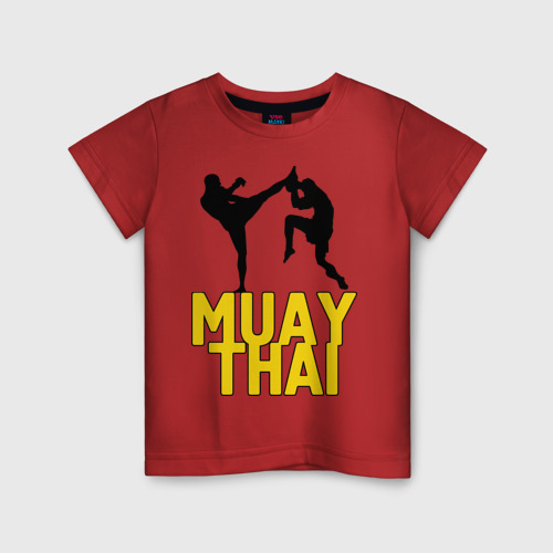 Детская футболка хлопок Муай тай Muay Thai, цвет красный