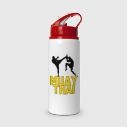 Бутылка для воды с трубочкой Муай тай Muay Thai