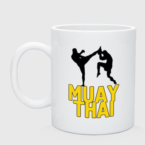 Кружка керамическая Муай тай Muay Thai, цвет белый