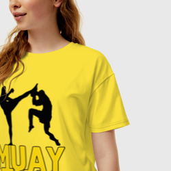 Женская футболка хлопок Oversize Муай тай Muay Thai - фото 2