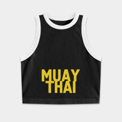 Женская укороченная майка-топ хлопок Муай тай Muay Thai
