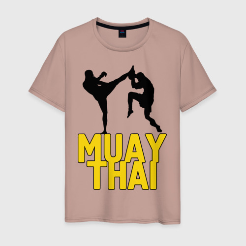 Мужская футболка хлопок Муай тай Muay Thai, цвет пыльно-розовый