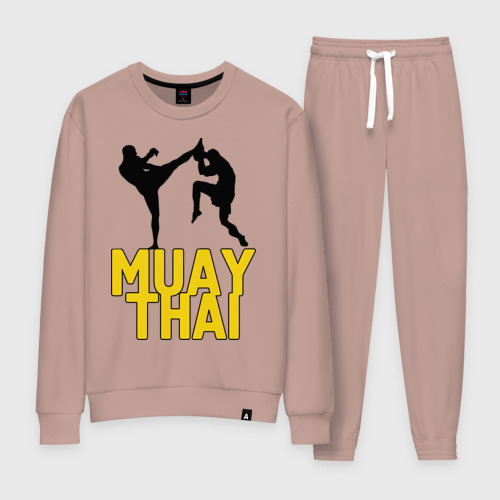 Женский костюм хлопок Муай тай Muay Thai, цвет пыльно-розовый