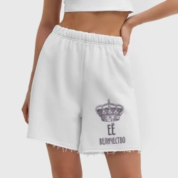 Женские шорты oversize футер хлопок Её величество - фото 2