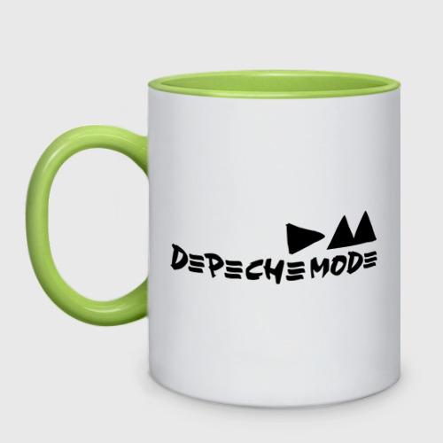 Кружка двухцветная Depeche mode 9, цвет белый + светло-зеленый