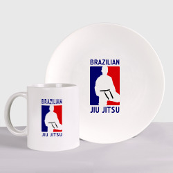 Набор: тарелка + кружка Джиу-джитсу  (Jiu jitsu)