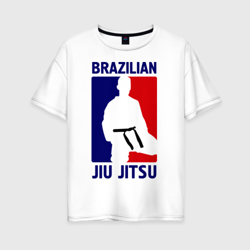 Женская футболка оверсайз из хлопка с принтом Джиу-джитсу Jiu jitsu, вид спереди №1