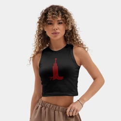 Женская укороченная майка-топ хлопок Москва гостям не верит - фото 2