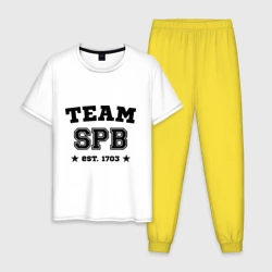 Мужская пижама с белой футболкой хлопок Team Saint-Petersburg