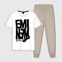 Мужская пижама с белой футболкой хлопок Eminem recovery