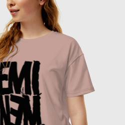 Женская футболка хлопок Oversize Eminem recovery - фото 2